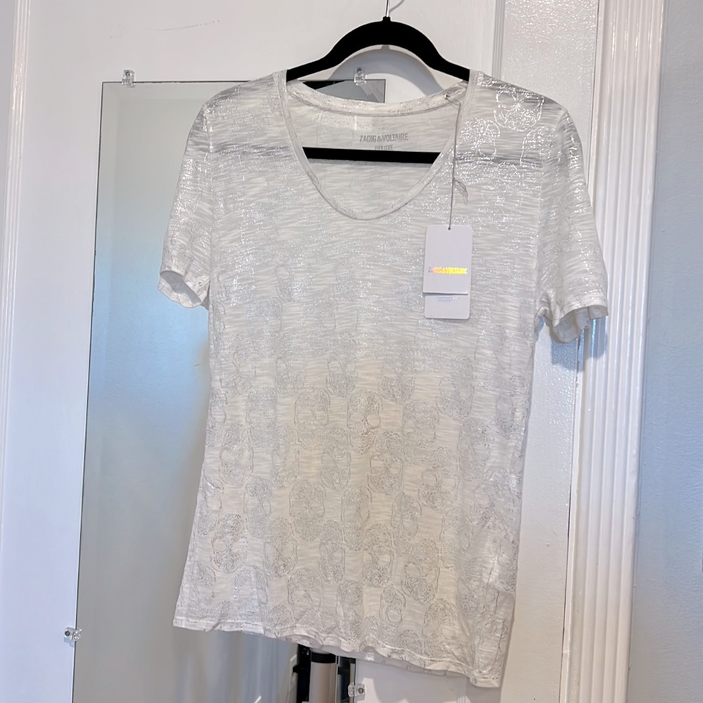 Zadig & Voltaire Deluxe silver sculls t-shirt